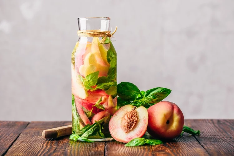 Peach and Basil Detox Water